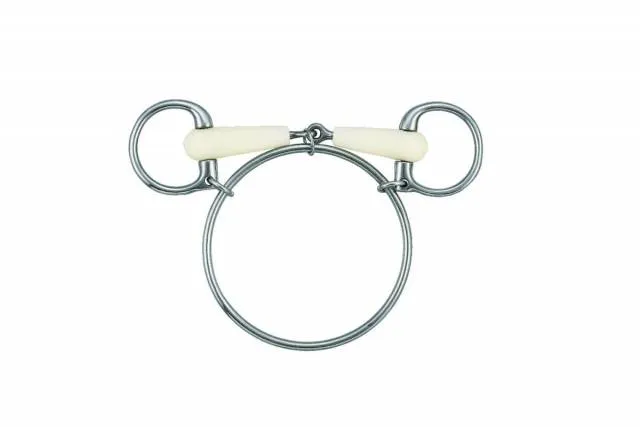 Remise Mors dexter anneau simple joint - Happy Mouth - inox et rsine - 125 mm