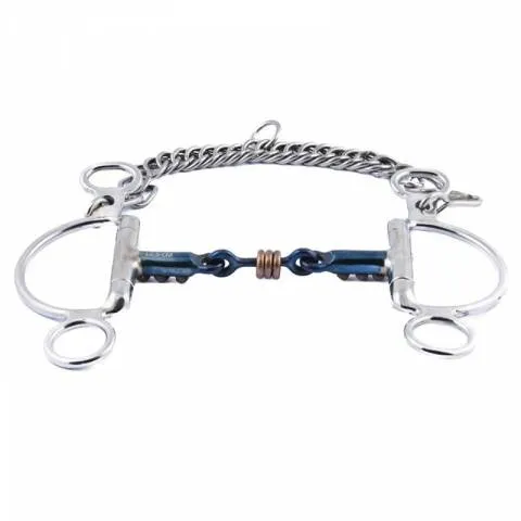 Commande En Gros Mors Felipe blue steel avec anneaux en cuivre - Jump'in - 125 mm