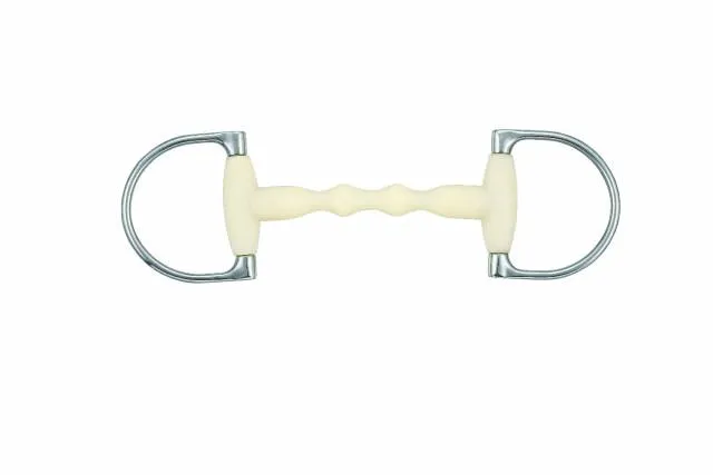 Nouvelle Collection Mors droit flexible mullen - Happy Mouth - acier inoxydable et rsine - 125 mm