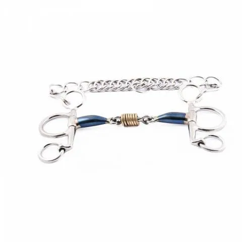 Pas Cher Mors Pelham petites branches double brisure blue steel et cuivre - Jump'in - 125 mm