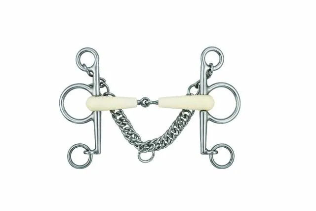 Retour Gratuit Mors pelham long cheeks simple brisure - Happy Mouth - inox et rsine - 125 mm