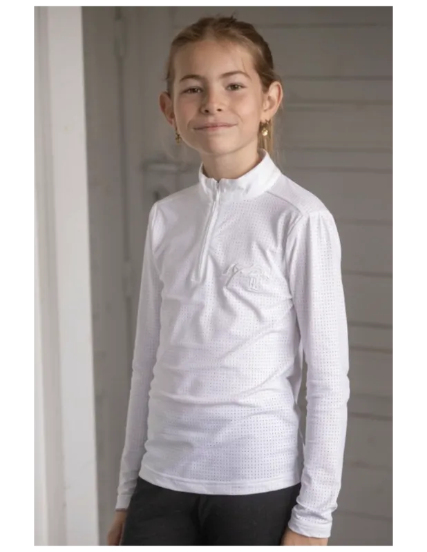 Nouvelle Collection Polo de concours Bruges Mesh – Eden by Pnlope – Blanc – 10 ans