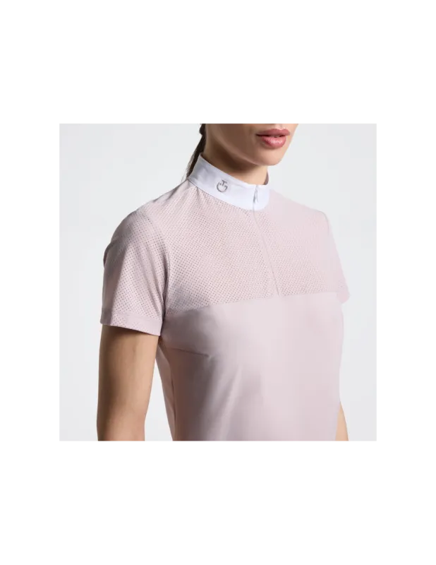 Paiement Scuris Polo Perforated Jersey Insert SS26 – Cavalleria Toscana – 2M00 VIOLET ICE – XS