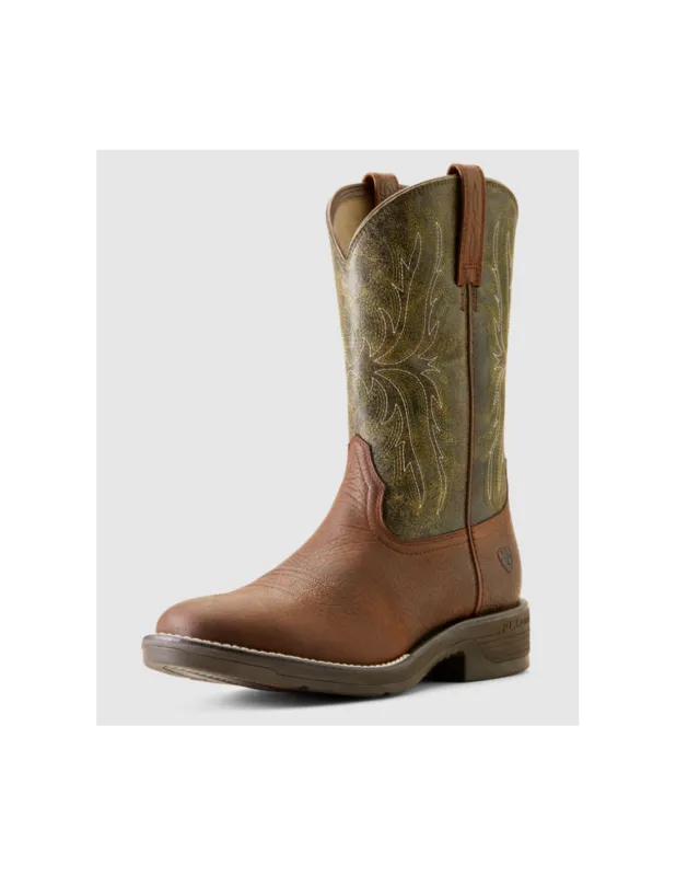 Nouveaut Bottes Homme Ridgeback Round Toe – Ariat – Toffee Brown/Moss Green – 43 – D Medium