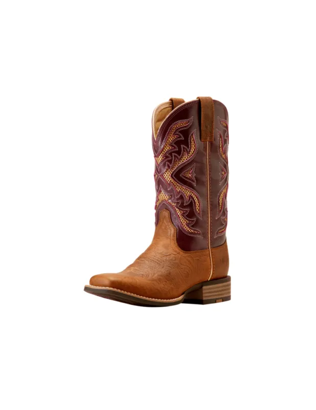 Bottes Femme San Angelo VentTEK 360 – Ariat – Tooled Toasted Almond/Aged Merlot – 36 – B Medium Vente Flash