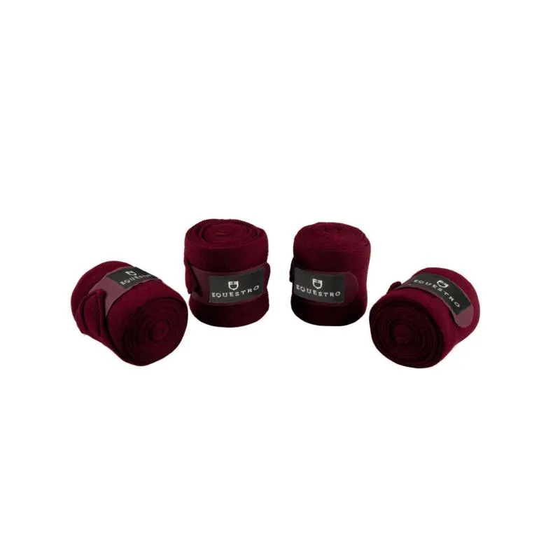 EQUESTRO – Bandes de Repos en Maille Tricot Respirante , les 4 BORDEAUX Bon March