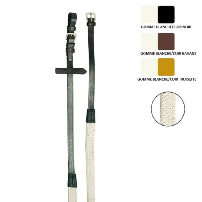 Bon March Rnes en Cuir 20MM Avec Grip Caoutchouc Blanc, ZALDI NOIR MAINS BLANCHES en STOCK