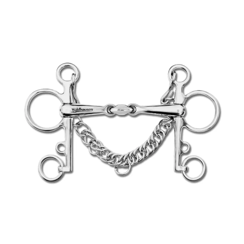 Mors Pelham Fin Inox Double Brisure 16 MM, WALDHAUSEN 105mm Affaire Saisir