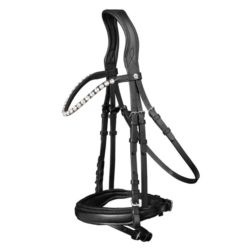 Achetez Aujourdhui WALDHAUSEN - Bridon en Cuir X LINE Muserolle Pull Back Anatomique GOLDHEART CHEVAL