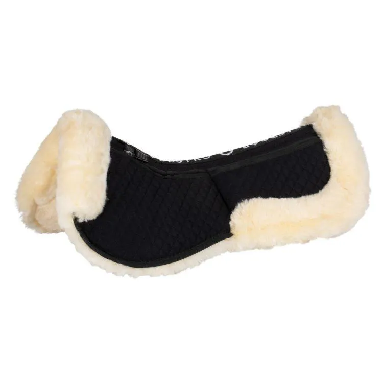Offre Spciale EQUESTRO – Amortisseur de Dos en Mouton  Poches et Bord Mouton NOIR mouton NOIR