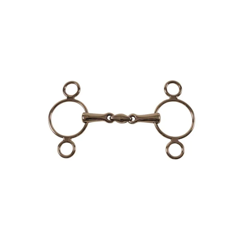 Offre Exclusive AMAHORSE - Mors Rglable 3 Anneaux Gros Canons Double Brisure 125 MM