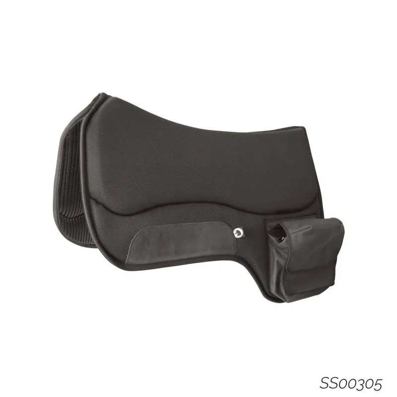 Soldes TTECH- Tapis de Selle WESTERN Avec Poches en Sympatex Respirant BRUN