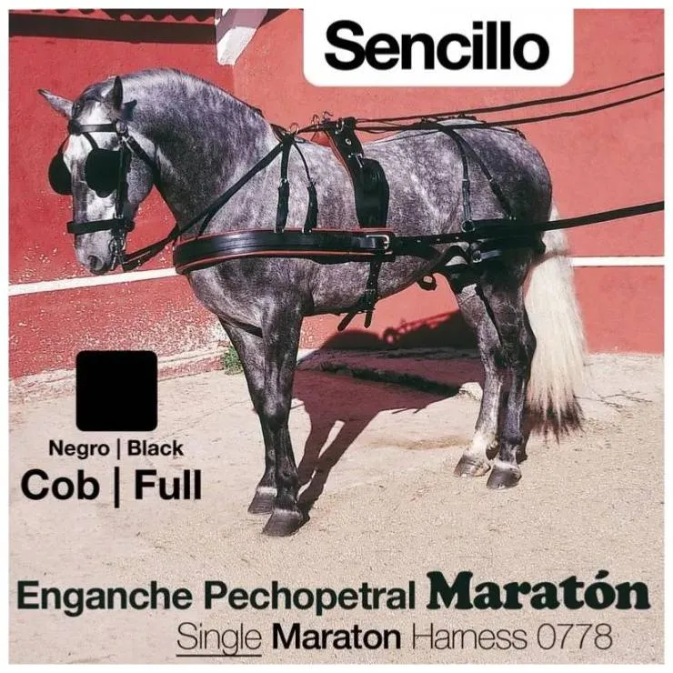 ZALDI – Harnais d&rsquo;Attelage Cheval MARATHON en Cuir COB Produit De Marque