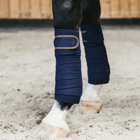 Quantit Limite Bandes de polo avec bord cuir - Kentucky - Bleu Marine - Cheval