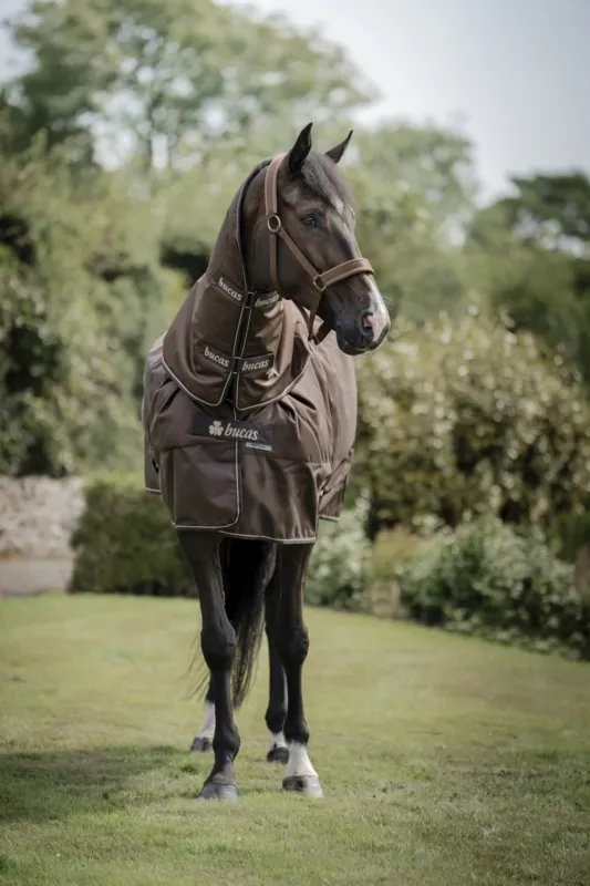 Couverture Bucas Irish Turnout 300g avec couvre cou - 145 cm - Espresso Expdi Aujourdhui