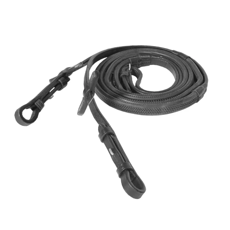 Rnes caoutchouc Fine Prise Horze - Poney - Noir Soldes