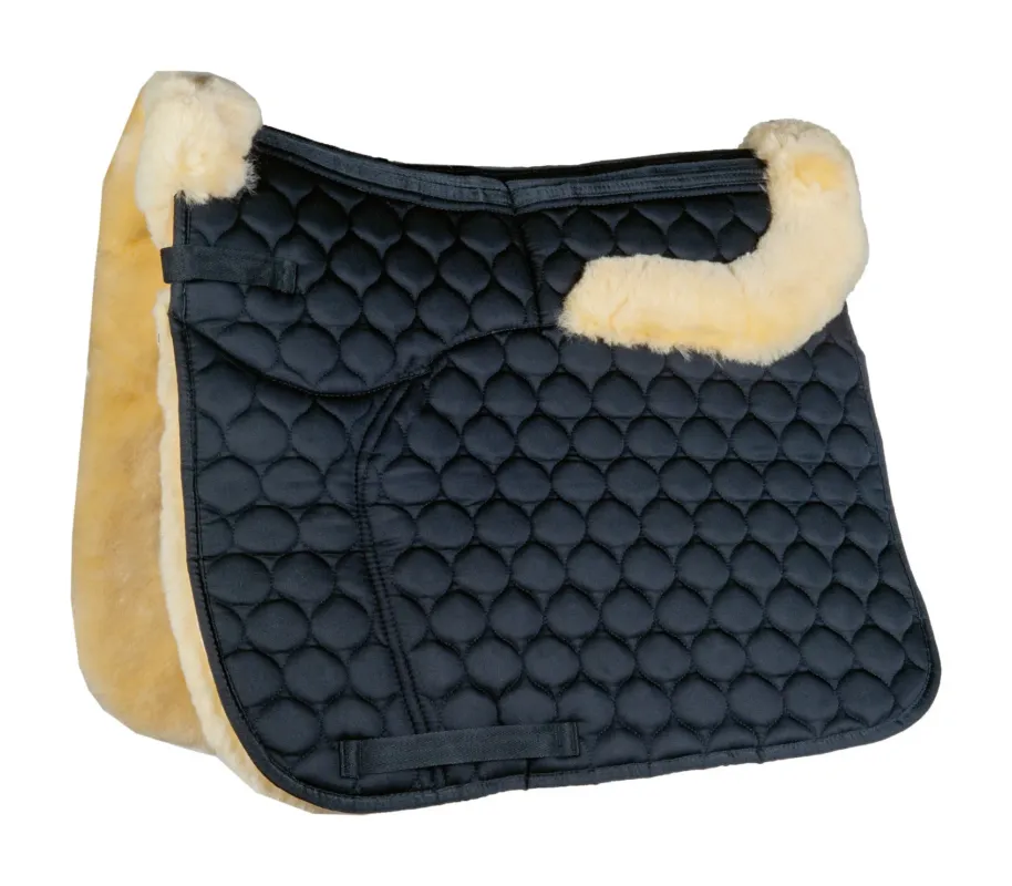 Tapis en mouton vritable HKM - Dressage - Noir / nature Meilleur Choix