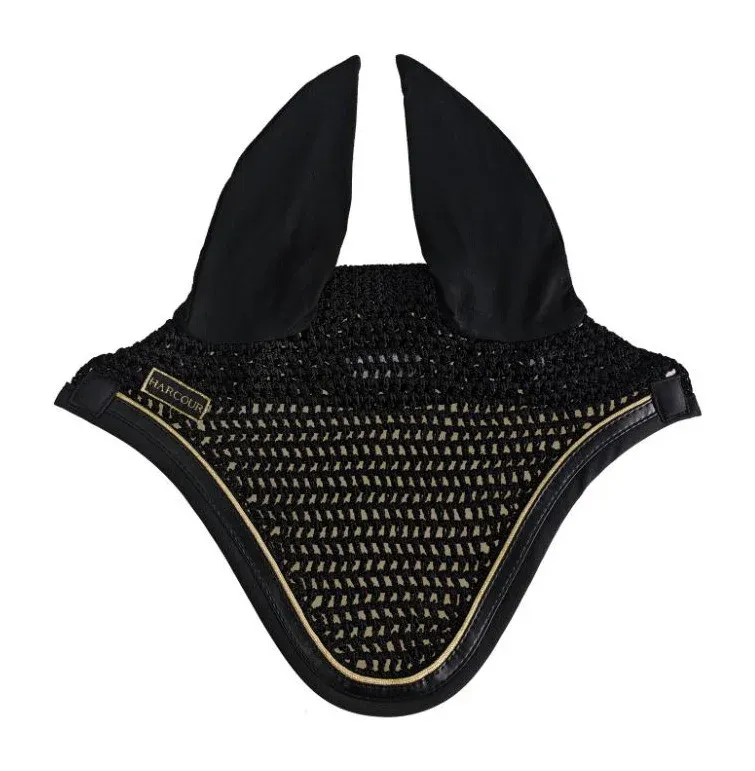 Super Prix Bonnet cheval Harcour Freya - Poney - Noir / noir gold
