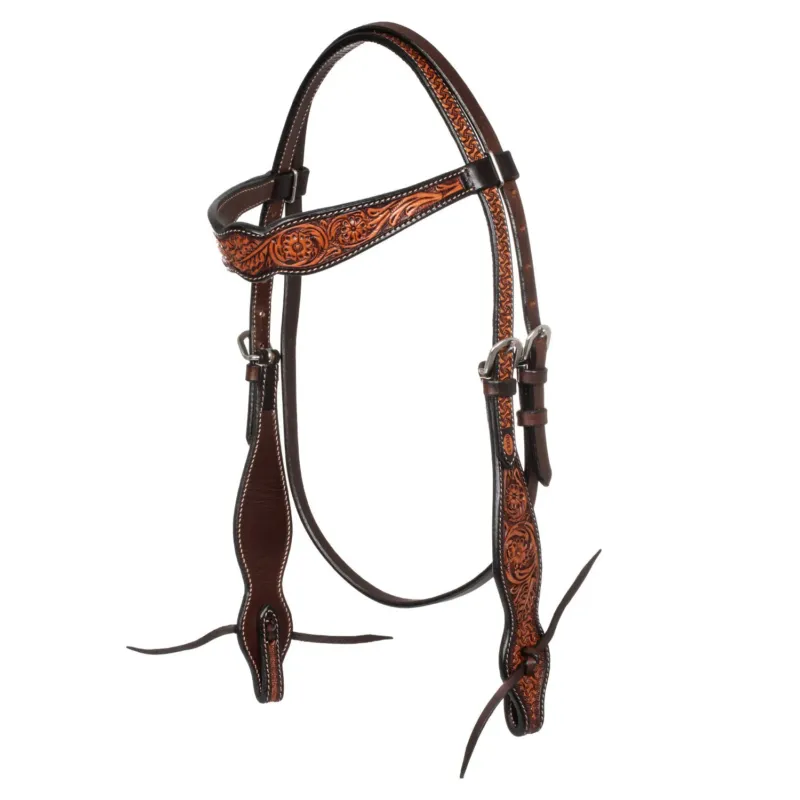 Produit De Marque Ttire western avec dcoration florale Pool's - Marron fonc