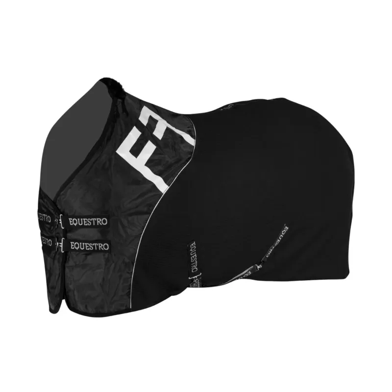 Couverture de box en tissu Waffle Equestro - 135 cm - Noir Acheter Direct