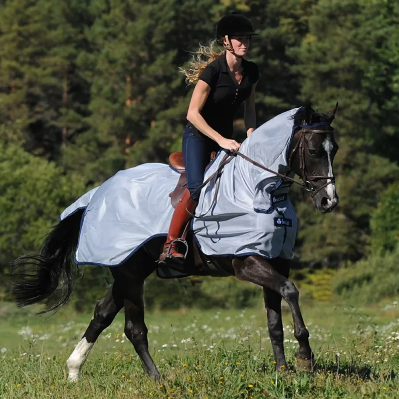 Couverture anti-mouches Bucas Buzz-Off Riding - 155 cm / XL - Bleu Dernire Chance