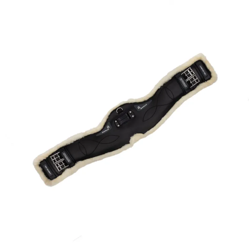 Sangle courte en gel et PVC avec boucles inox et laine cologique Acavallo - 75 cm - Noir Expdi Aujourdhui