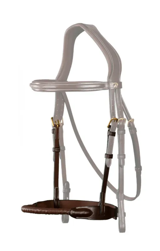 Muserolle En Corde Recouverte De Cuir D Collection by Dy'on - Cheval - Brun Prix Cass