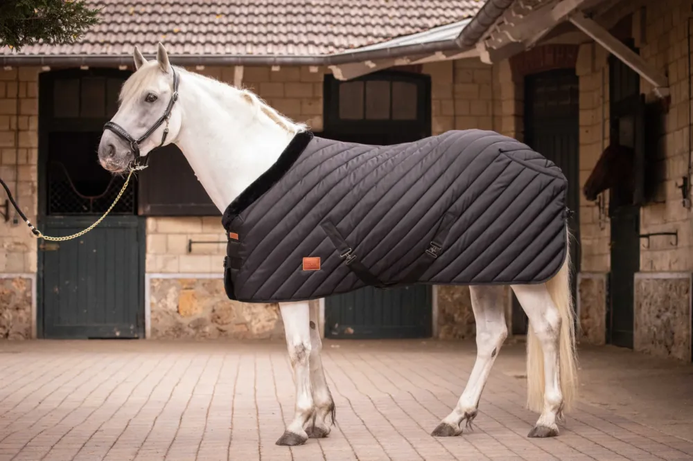 Couverture d'curie Diagonale Paddock Sports 400g - 125 cm - Noir Expdition Rapide