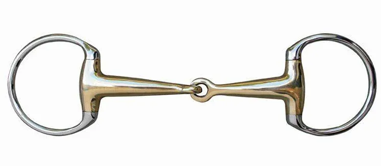 Mors olive 18 mm maillechort et anneaux inox HKM - 145 mm - Couleur indicative Bon March