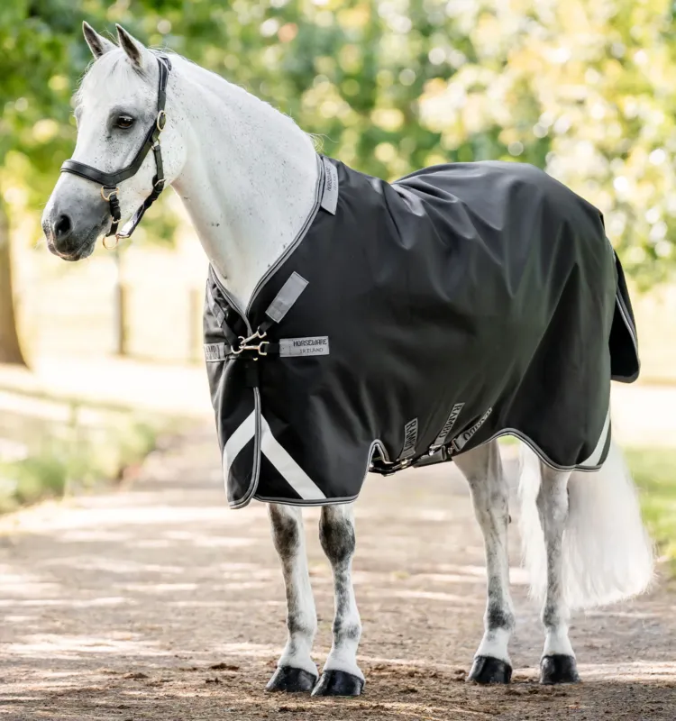 Couverture Horseware Rambo 1680D Turnout 100g - 140 cm - Noir / orage / gris argent Commande En Gros