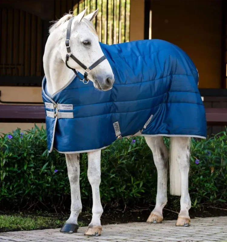 Retour Gratuit Couverture d'curie Horseware Amigo Ripstop Insulator Plus 350g - 130 cm - Marine / gris titanium