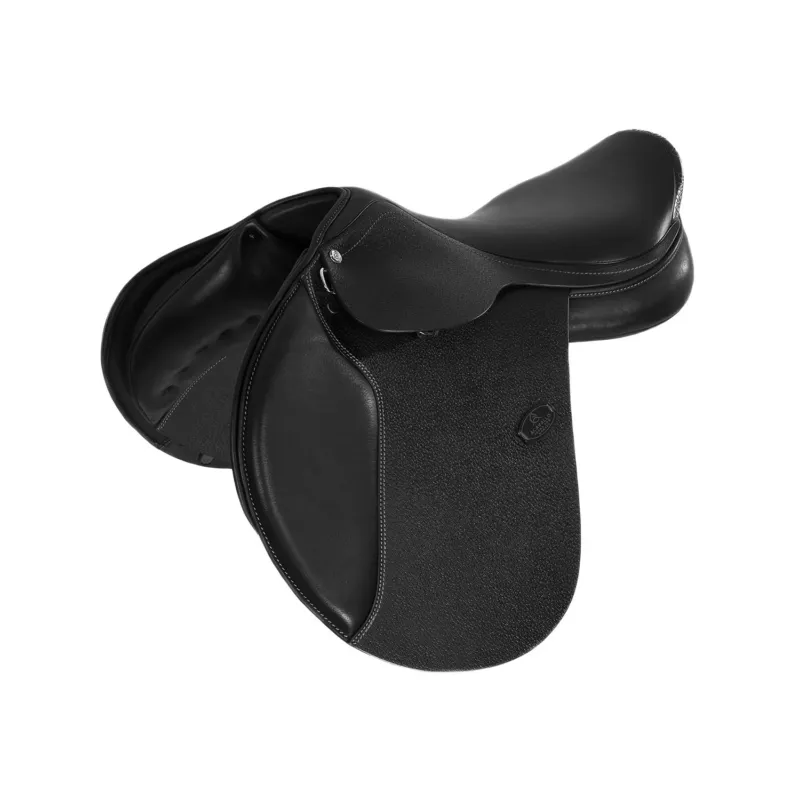 Petit Prix Selle obstacle Veneziano avec panneaux en laine Acavallo - 17" - Noir
