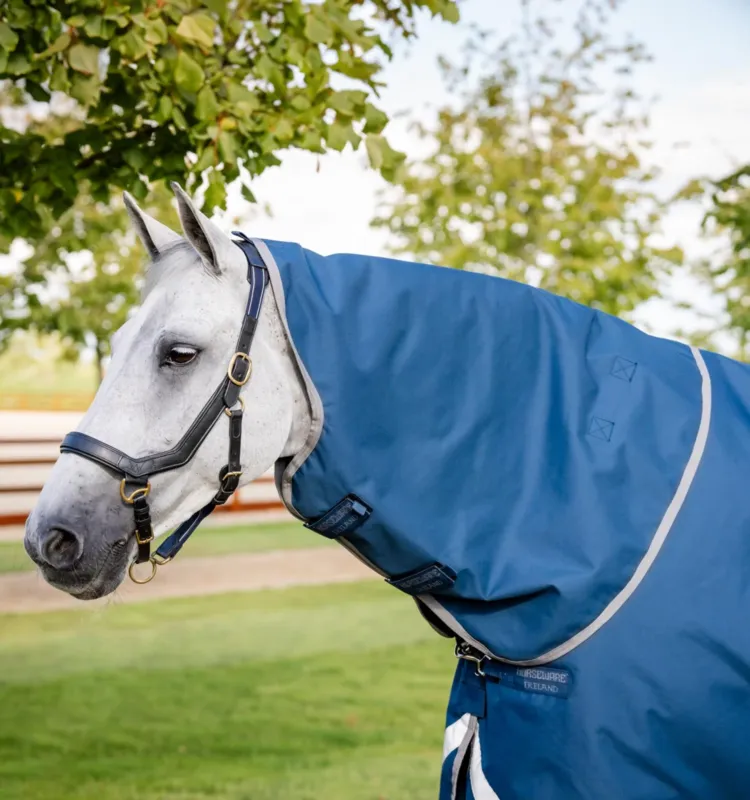 Jusqu puisement Des Stocks Couvre-cou Horseware Ionic Therapy Turnout 0g - L - Bleu imperial / argent / marine