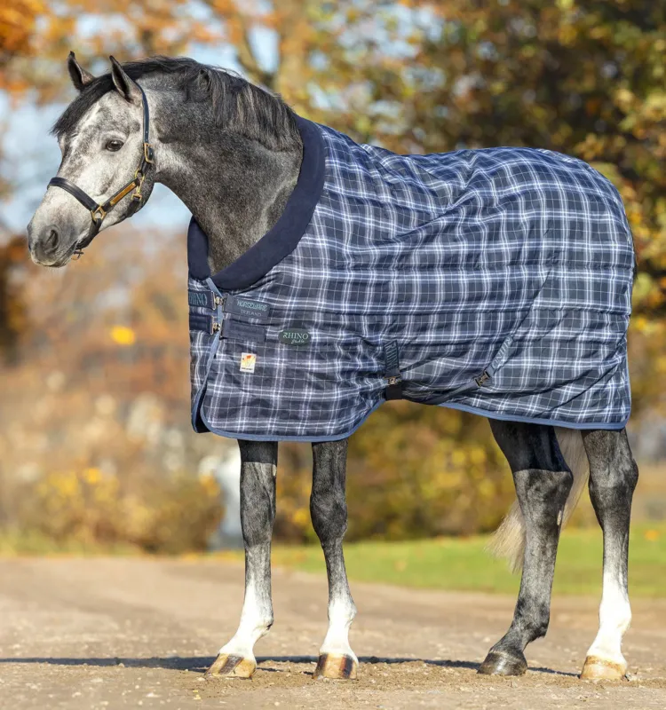 Couverture d'curie Horseware Rhino Original Vari-Layer 250g - 145 cm - Marine carreaux / indigo Meilleur Prix