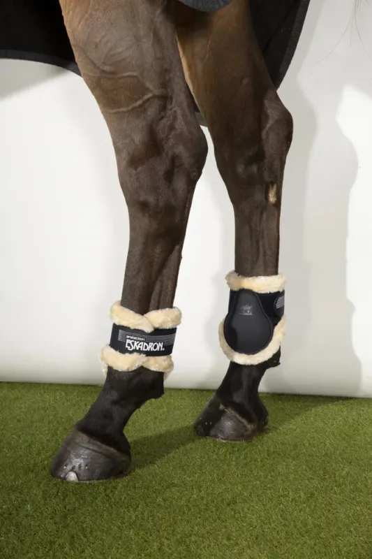 Commander Vite Protge boulets Eskadron lastique fausse fourrure - Cheval - Noir