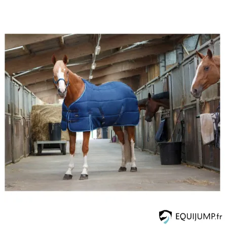 Couverture d'curie Riding World Marine 300g - MARINE/BLEU CIEL - 95CM Remise