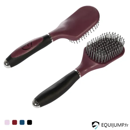 Brosse Crins et Queue Soft HKM - BLEU FONCE/NOIR Satisfait Ou Rembours