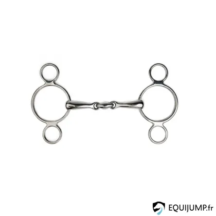 Mors Rglable METALAB 3 Anneaux, Double Brisure - 125MM - INOX - 18MM Must-Have
