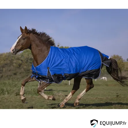 Couverture EQUITHME 0GR - TYREX Aisance 1200D - BLEU/NOIR - 115CM Super Prix