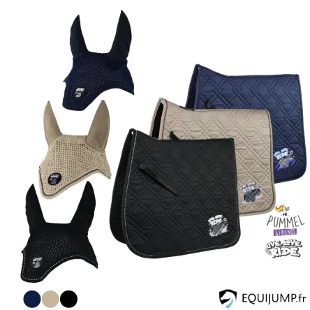 Ensemble Tapis et Bonnet Live Love Ride Equest – NAVY – PONEY Populaire