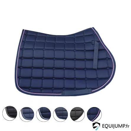 Meilleur Prix Tapis de selle 1 Corde Equest – MARINE CORDE ANTIQUE ROSE LUREX BORD MARINE