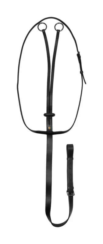 Collier de martingale en cuir Equestro – Poney – Noir Certifi