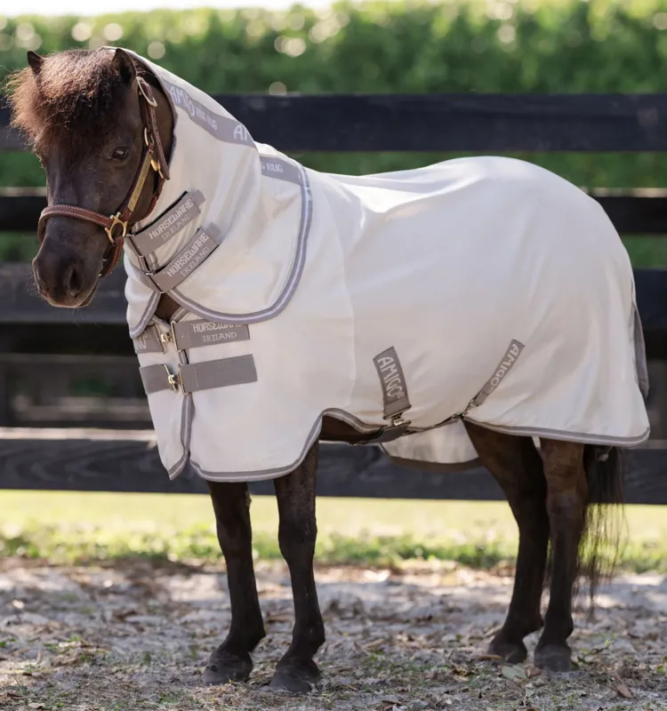 Meilleure Vente Couverture anti-mouches Horseware Amigo Bug Rug Petite 0g - 75 cm - Argent / gris titanium / argent