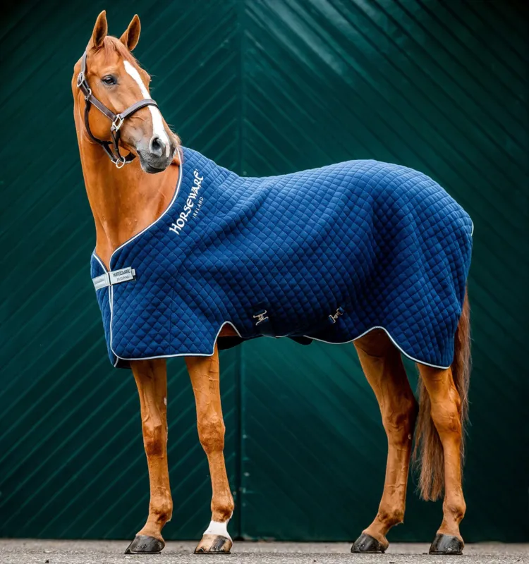 Couverture Horseware Autumn Cooler 100g - 130 cm - Marine / marine / argent Meilleure Vente