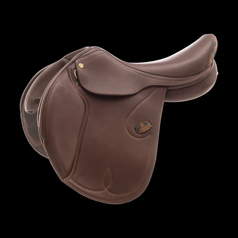 Selle d&rsquo;obstacle en cuir Acavallo Botticelli – 17&Prime; – Marron fonc Usine Directe