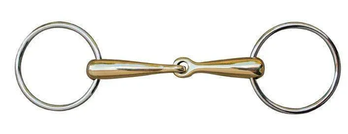 Mors 18 mm en maillechort anneaux inox HKM - 115 mm - Couleur indicative Bon March