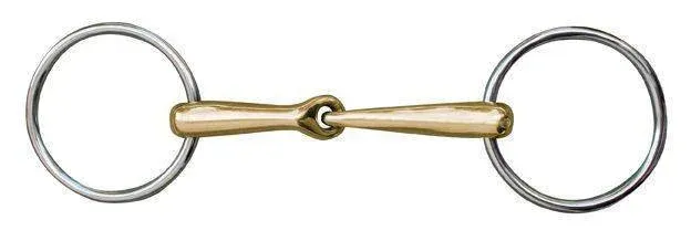 Bon March Mors Anatomic 18 mm maillechort anneaux inox HKM - 155 mm - Couleur indicative