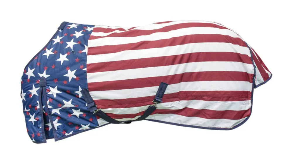 Couverture Western Paddock USA Ottawa Pro-Tech – 165 cm – Drapeau USA Produit De Marque