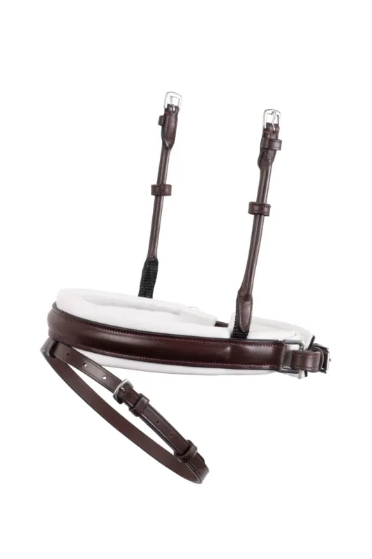 Nouvelle Collection Muserolle combin Montar contour contrast cuir ECO - Grand cheval - Marron