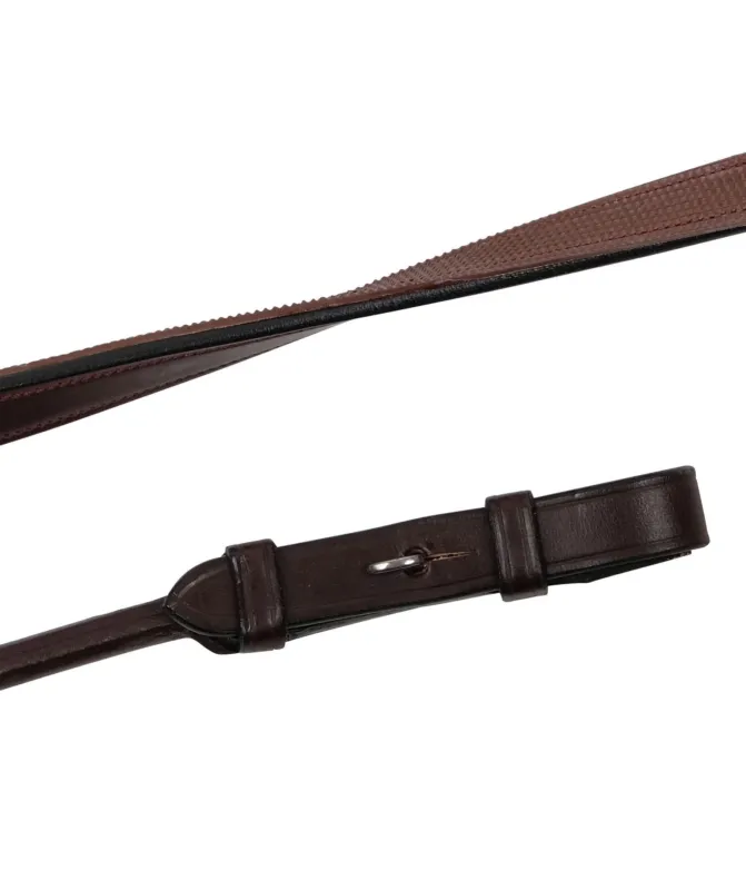 Bon March Rnes Montar cuir/caoutchouc crochet franais – Cheval – Marron